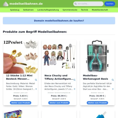 Screenshot modellseilbahnen.de