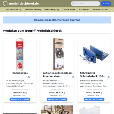 Screenshot modelltischlerei.de