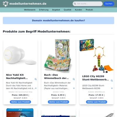 Screenshot modellunternehmen.de