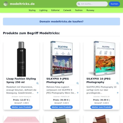 Screenshot modeltricks.de
