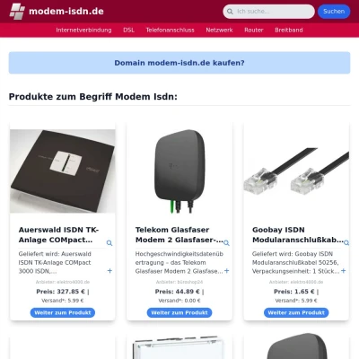 Screenshot modem-isdn.de