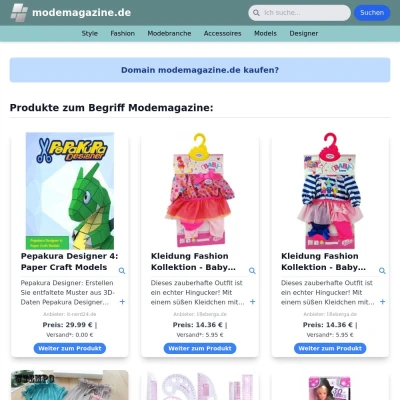 Screenshot modemagazine.de