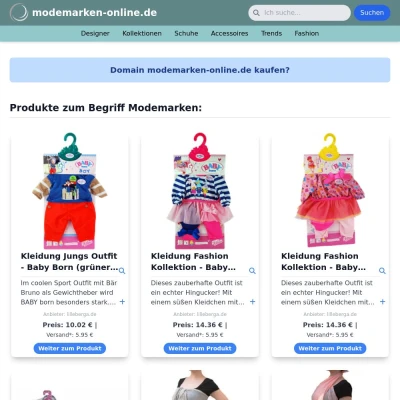 Screenshot modemarken-online.de