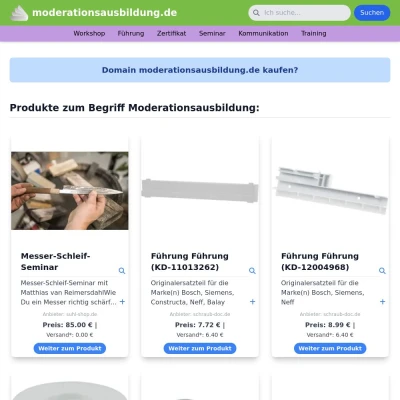 Screenshot moderationsausbildung.de