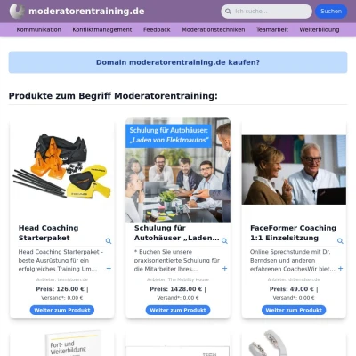 Screenshot moderatorentraining.de