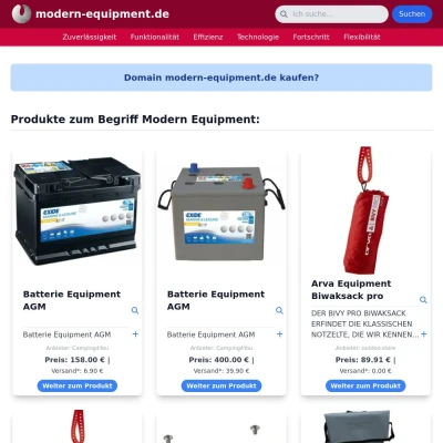 Screenshot modern-equipment.de
