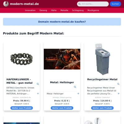 Screenshot modern-metal.de