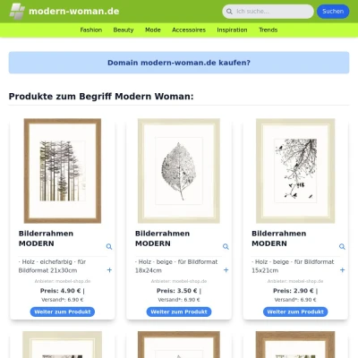 Screenshot modern-woman.de