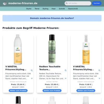 Screenshot moderne-frisuren.de