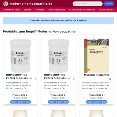 Screenshot moderne-homoeopathie.de