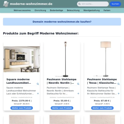 Screenshot moderne-wohnzimmer.de