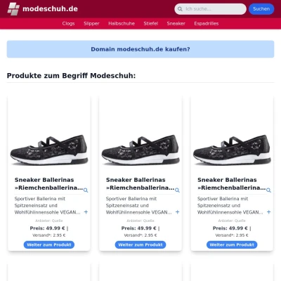 Screenshot modeschuh.de