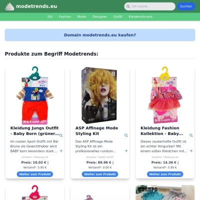 Screenshot modetrends.eu