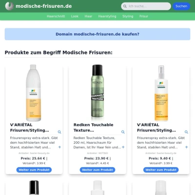 Screenshot modische-frisuren.de