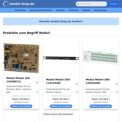 Screenshot modul-shop.de