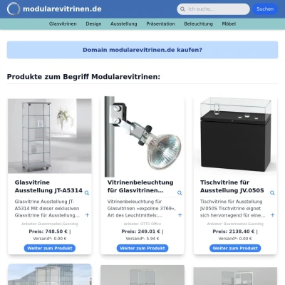 Screenshot modularevitrinen.de