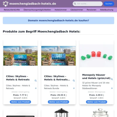 Screenshot moenchengladbach-hotels.de