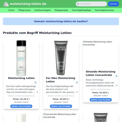 Screenshot moisturizing-lotion.de