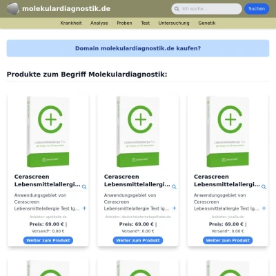 Screenshot molekulardiagnostik.de