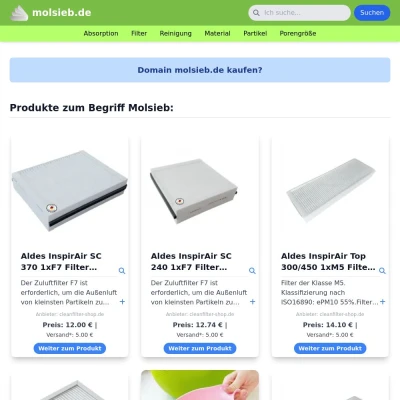 Screenshot molsieb.de