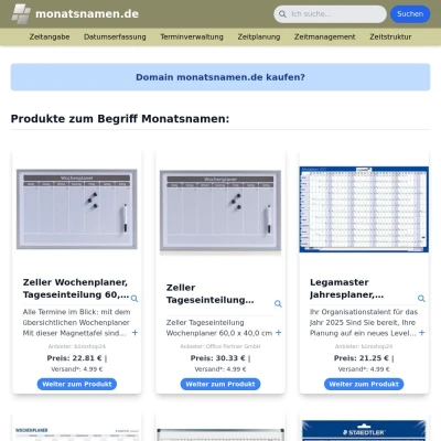 Screenshot monatsnamen.de