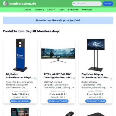 Screenshot monitoreshop.de