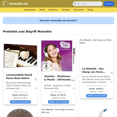 Screenshot monodie.de