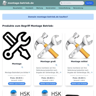 Screenshot montage-betrieb.de