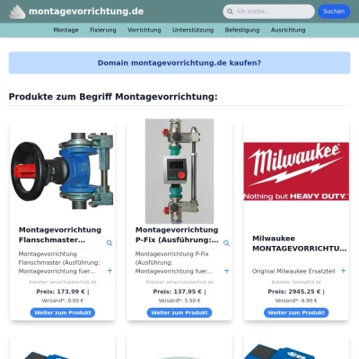 Screenshot montagevorrichtung.de