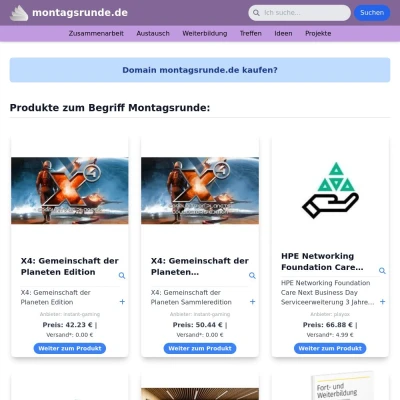 Screenshot montagsrunde.de