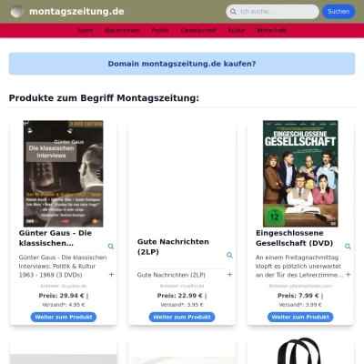 Screenshot montagszeitung.de
