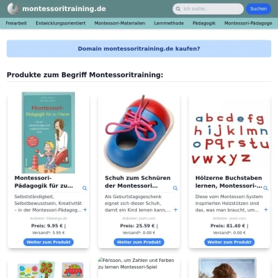 Screenshot montessoritraining.de