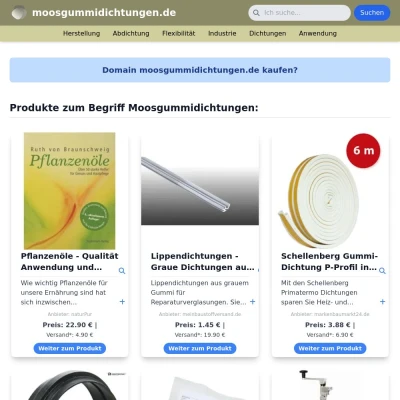 Screenshot moosgummidichtungen.de