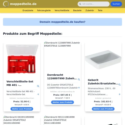 Screenshot moppedteile.de