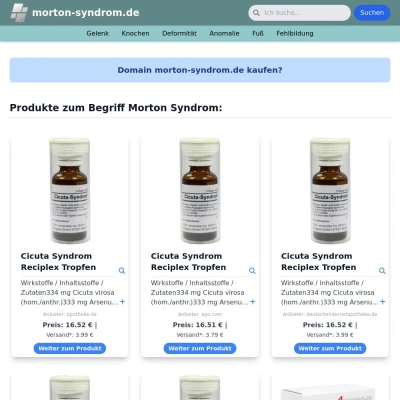 Screenshot morton-syndrom.de