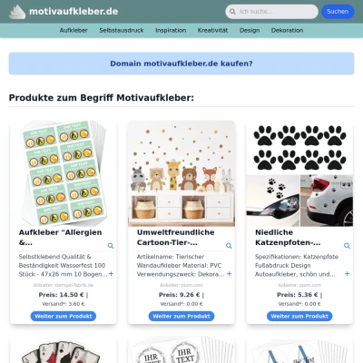 Screenshot motivaufkleber.de