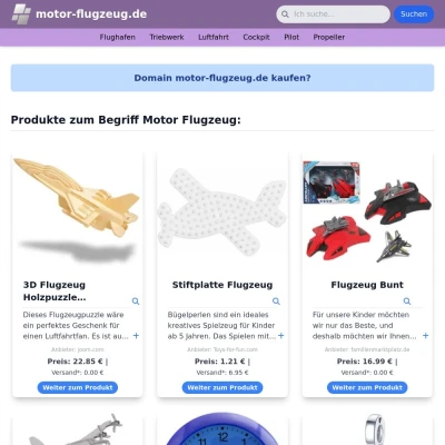 Screenshot motor-flugzeug.de