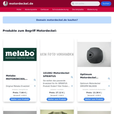 Screenshot motordeckel.de