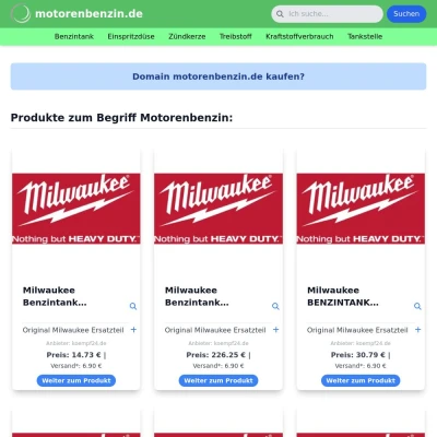Screenshot motorenbenzin.de