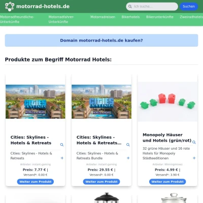 Screenshot motorrad-hotels.de