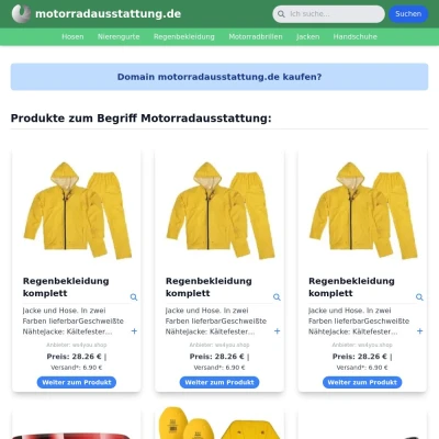 Screenshot motorradausstattung.de