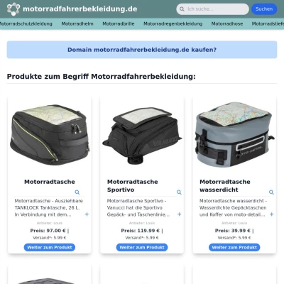Screenshot motorradfahrerbekleidung.de