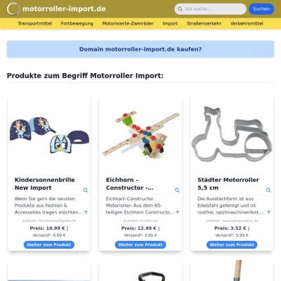 Screenshot motorroller-import.de