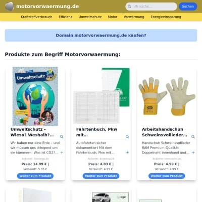 Screenshot motorvorwaermung.de