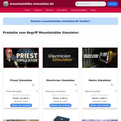 Screenshot mountainbike-simulator.de