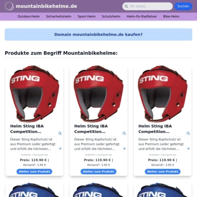 Screenshot mountainbikehelme.de