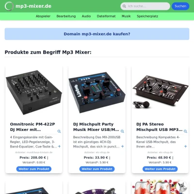 Screenshot mp3-mixer.de