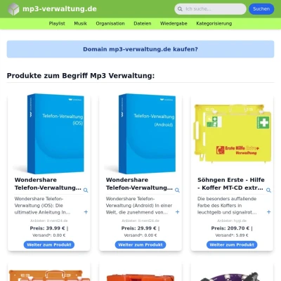Screenshot mp3-verwaltung.de
