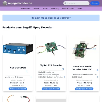 Screenshot mpeg-decoder.de