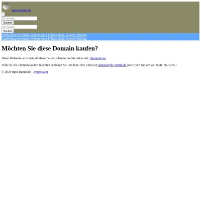 Screenshot mpu-trainer.de
